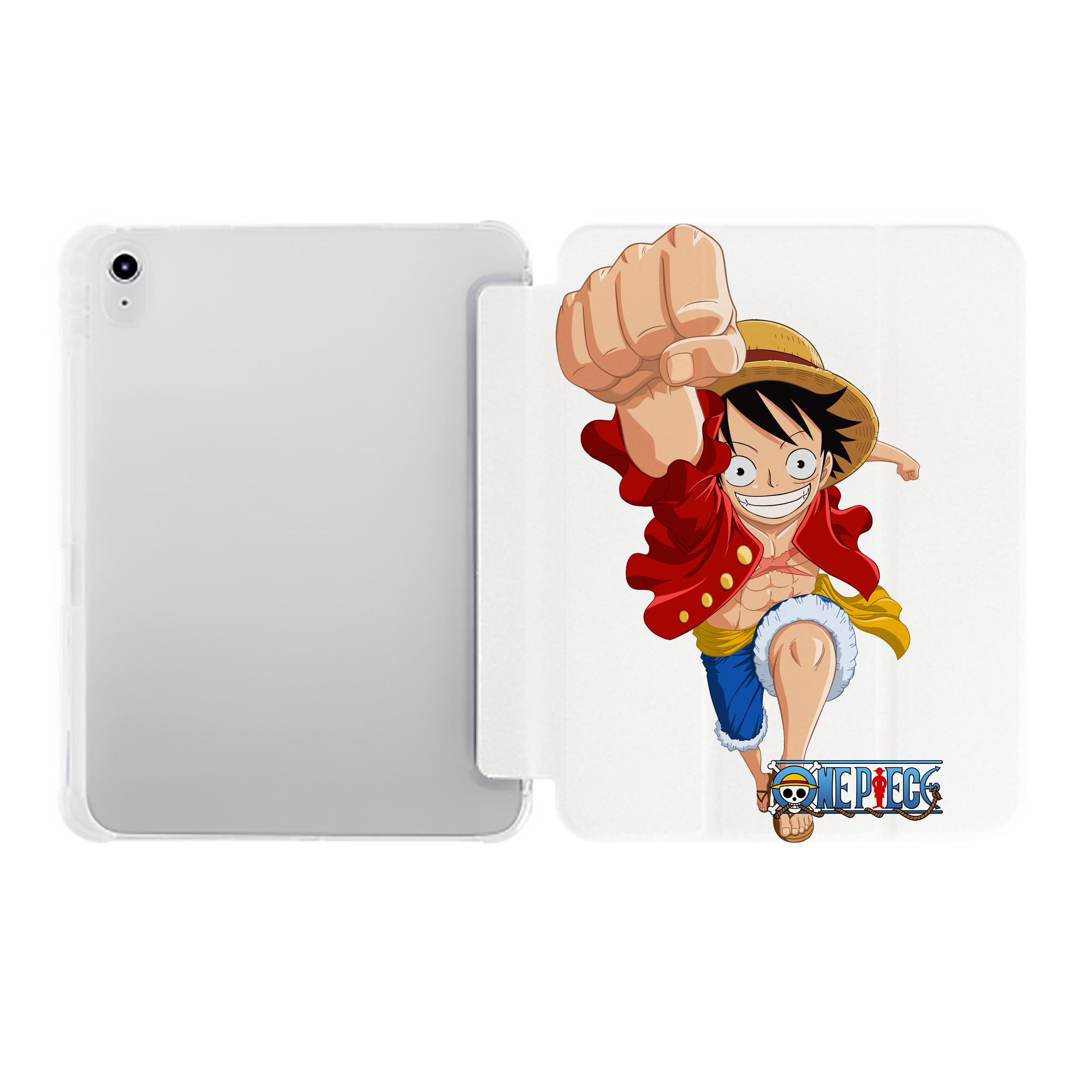 （画像用） ワンピース モンキー・D・ルフィ ONE PIECE Monkey D. Luffy IPad ケース ペン収納付き 三つ折りスタンド PUレザー×シリコン 対応機種9.5/10.5/10.9インチ